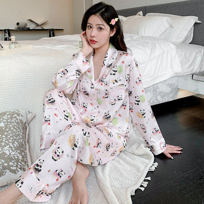Cute Panda Print Pajama Set for Women - Gullei