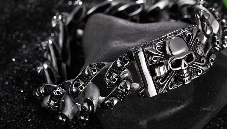 Punk Hip-hop Style Skulls Mens Bracelet 22cm