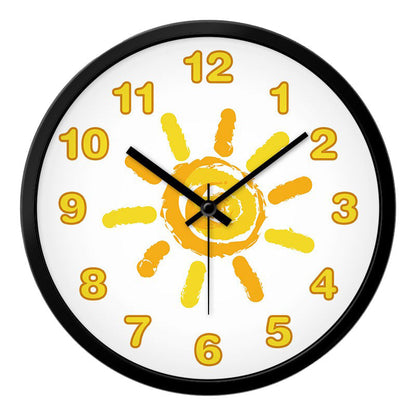 Kids Drawing Theme Silent Wall Clock – Playful & Colorful Design