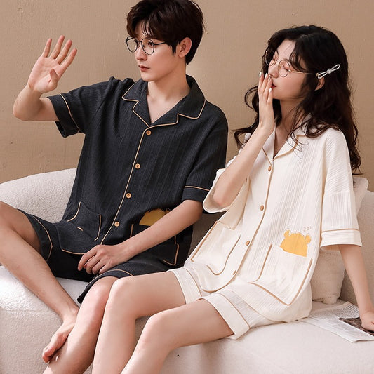 Matching Couple Pajamas: Cute Bear PJs for Summer Nights