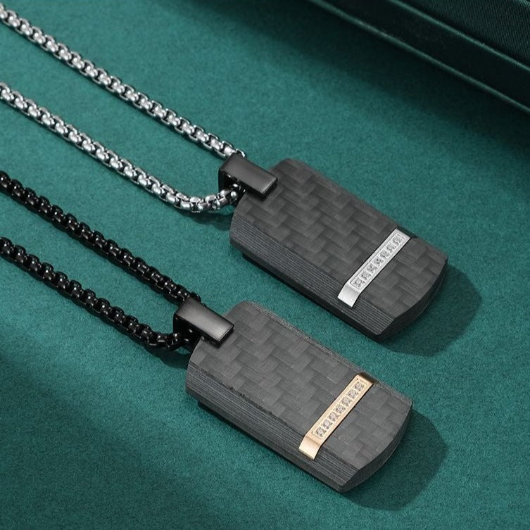 Engravable Military Pendant Mens Necklace