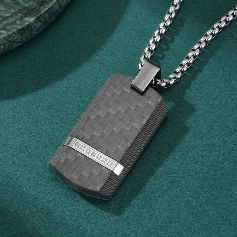 Engravable Military Pendant Mens Necklace