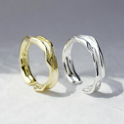 Matching Adjustable Size Couple Rings Set