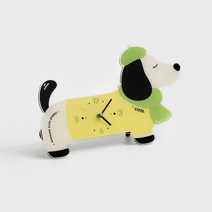 Silent Dachshund Acrylic Wall & Desk Clock