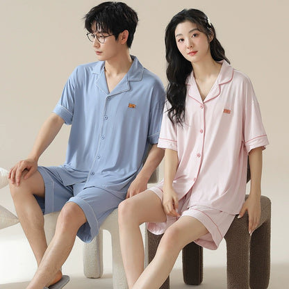 Gullei™ Pajamas Set Short Sleeve Button Front Modal
