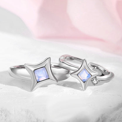 Custom Matching Celestial Couple Rings Set Opal Stone