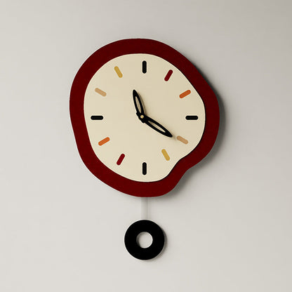 Unique Shaped Silent Pendulum Wall Clock — 33×35 cm (Acrylic)