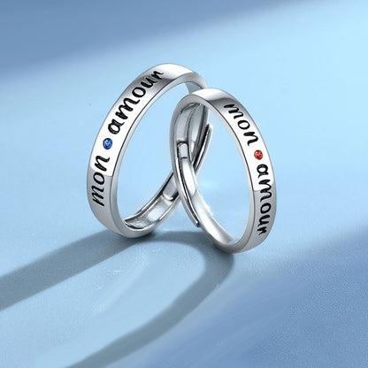 Personalized Mon Amour Promise Rings for Couples