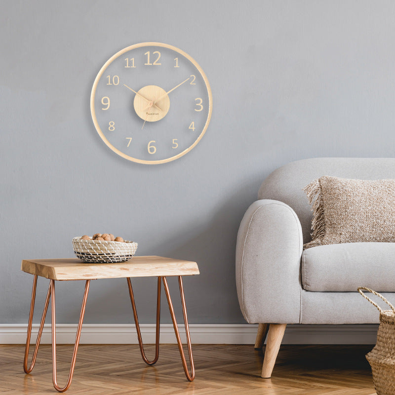 Leaf Hands Solid Wood Analogue Wall Clock (10")