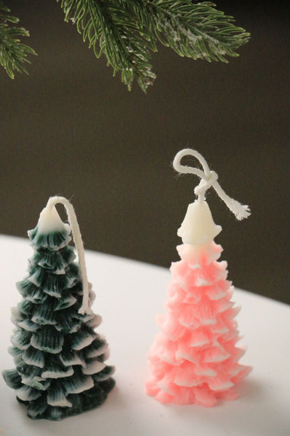 Real Wax Christmas Tree Scented Candles Set of 2