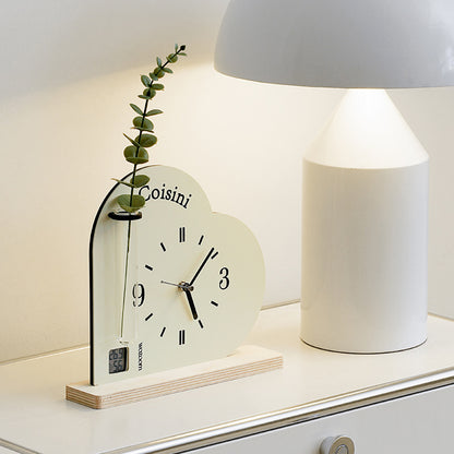 Romantic Heart 3-in-1 Silent Table Clock