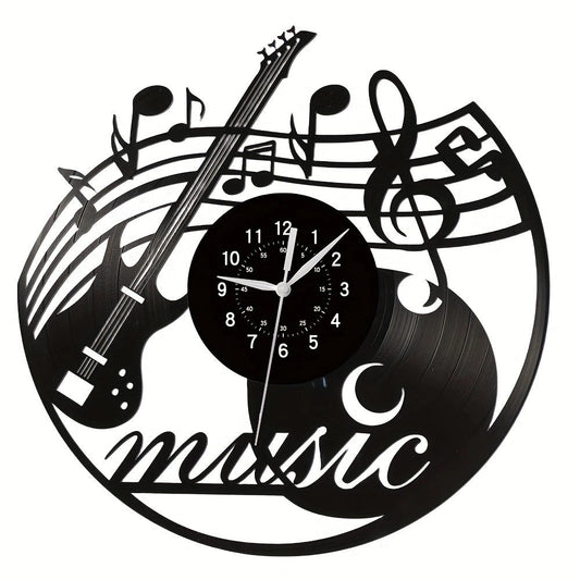 Music Theme LP Record Silent Wall Clock – Vintage Vinyl Design for Music Lovers