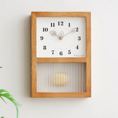 Solid Walnut Silent Pendulum Clock – Japanese Style