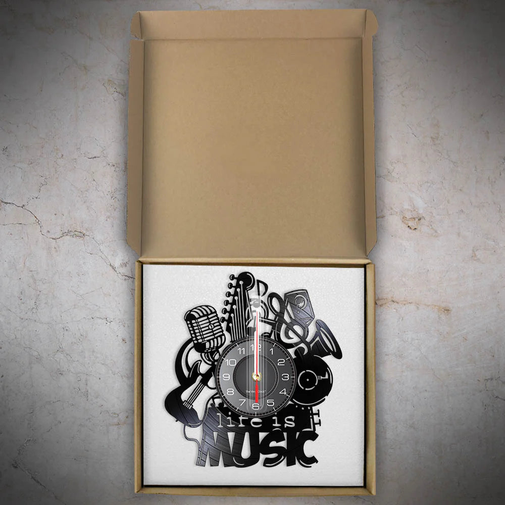 Music Theme Wall Décor Silent Lp Record Clock