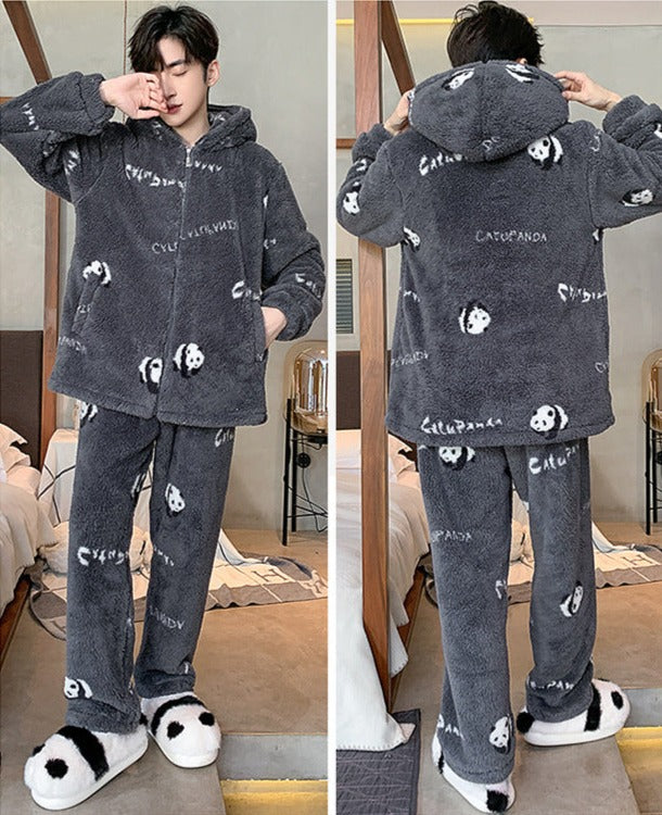 Panda Matching Hoodie Pajamas Set for Couples