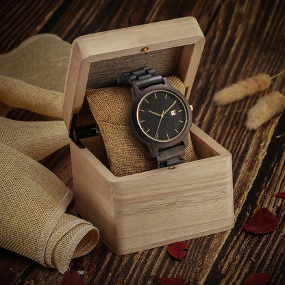 Matching Couple Watch Set Solid Wood