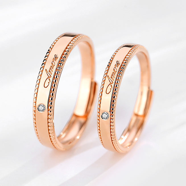 Amore Matching Couple Wedding Bands for 2