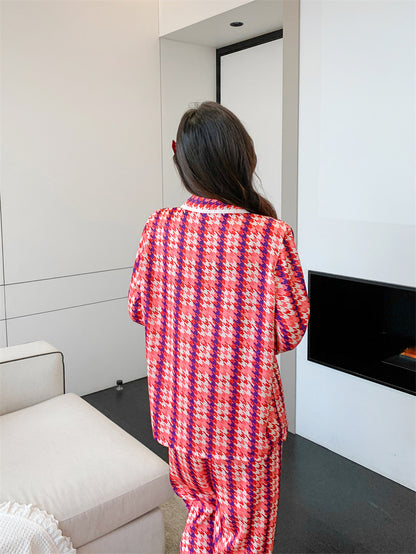 Women Pajamas Set – Chic Houndstooth Loungewear