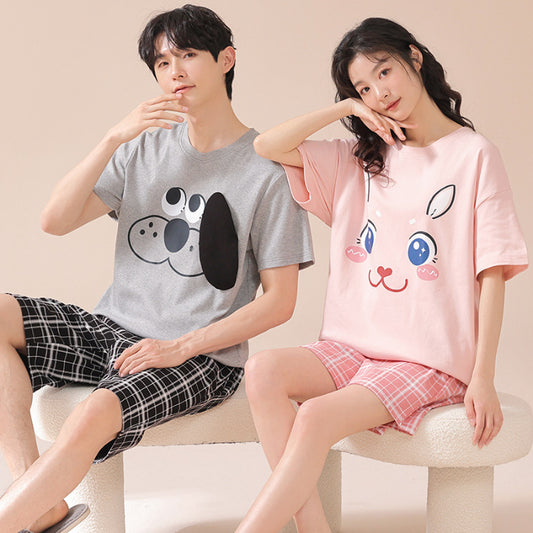 "Dynamic Duo" Puppy & Bunny Couple's Pajama Set