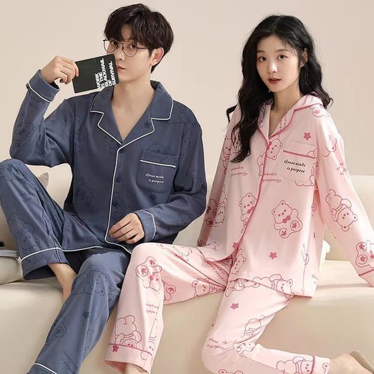 Sweetheart Bear & Cloud Couple's Pajama Set