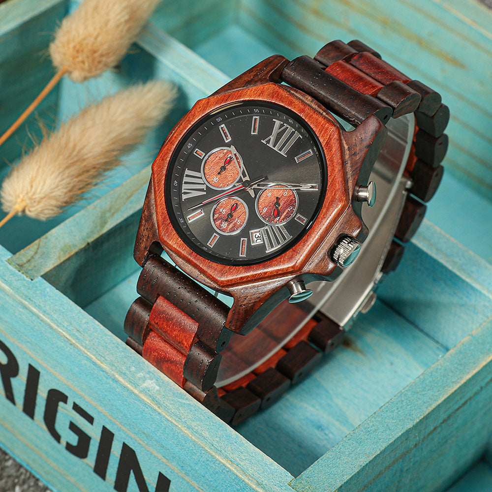 Wooden Quartz Mens Watch Gift