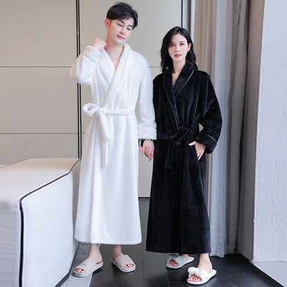 2-Piece Thickened Flannel Winter Robes for Couples