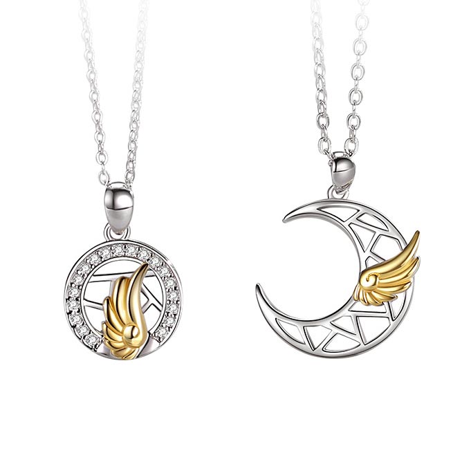 Sun and Moon Matching Necklaces Set