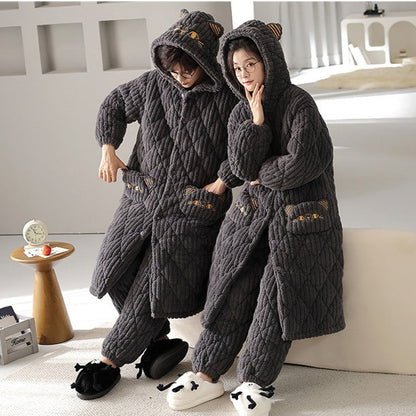 Warm Loungewear Set Matching PJs 100% Flannel