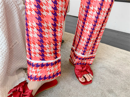 Women Pajamas Set – Chic Houndstooth Loungewear