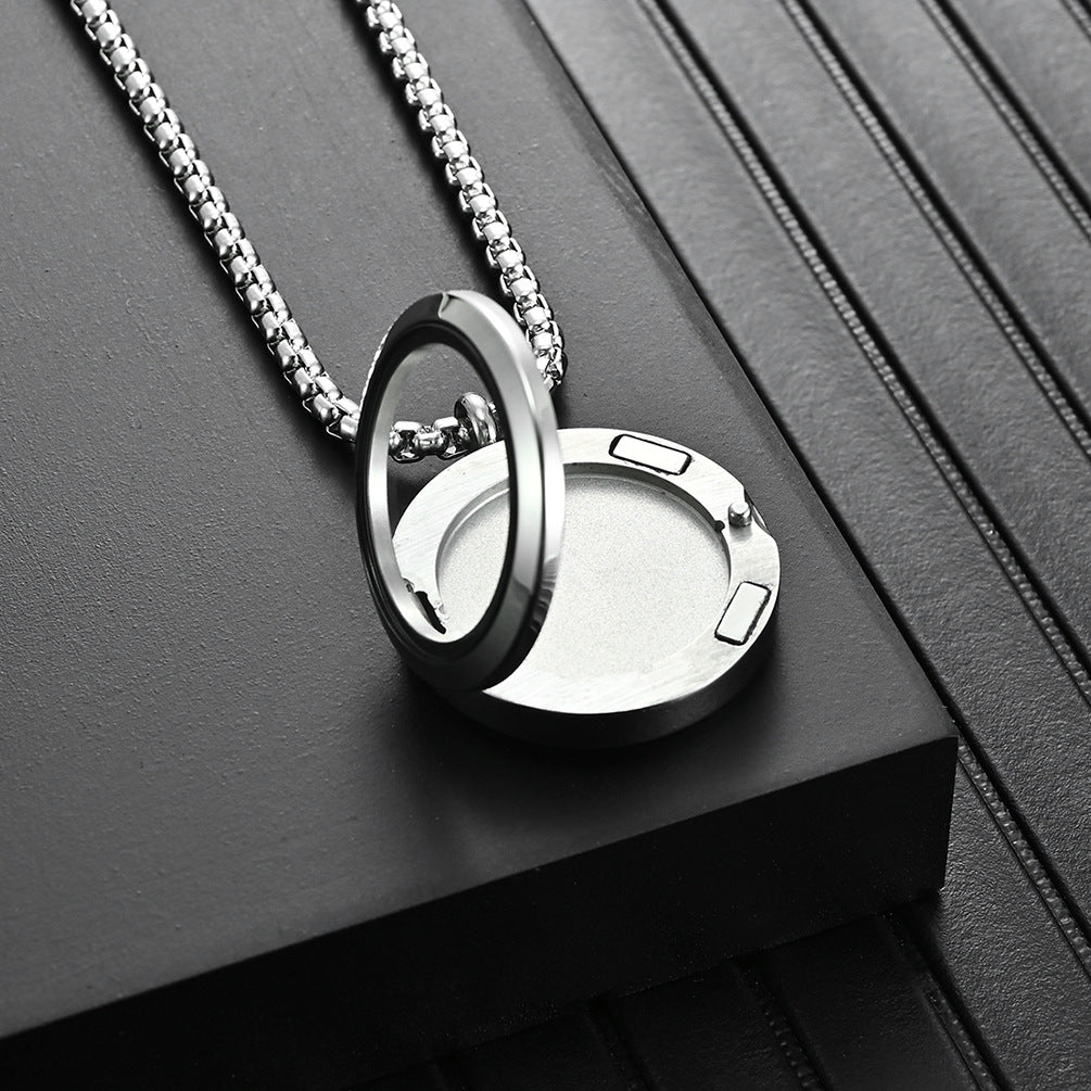 Custom Engraved Urn Cremation Mens Pendant Necklace