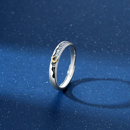 Custom Engraved Sun and Moon Wedding Rings for Couples