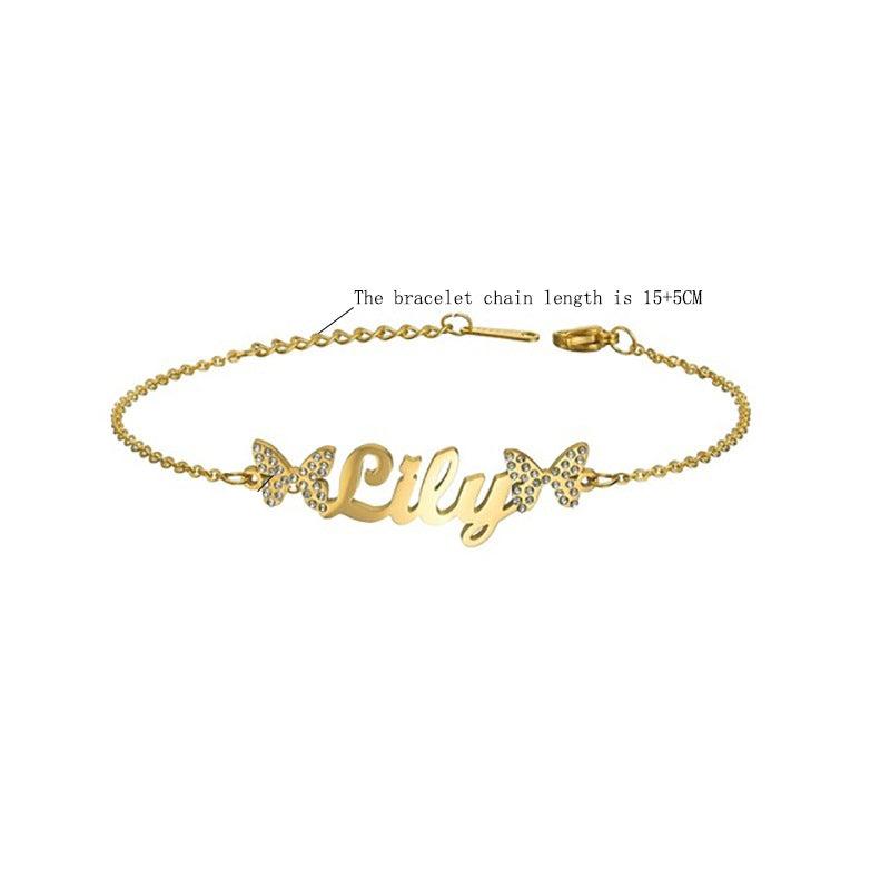 Butterfly Charm Custom Name Bracelet