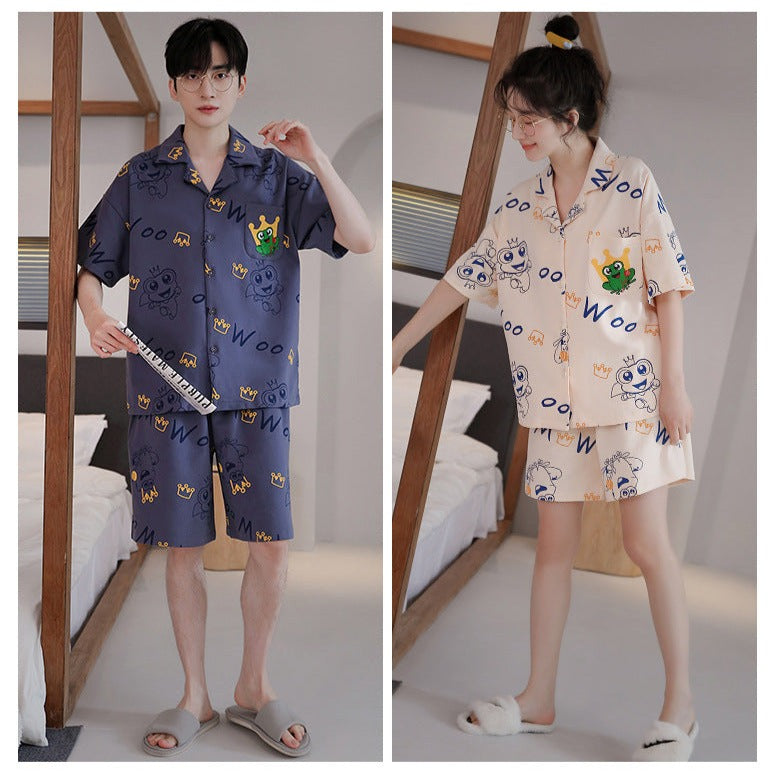 Cute Summer Shorts Couples Pajamas Set - 100% Cotton