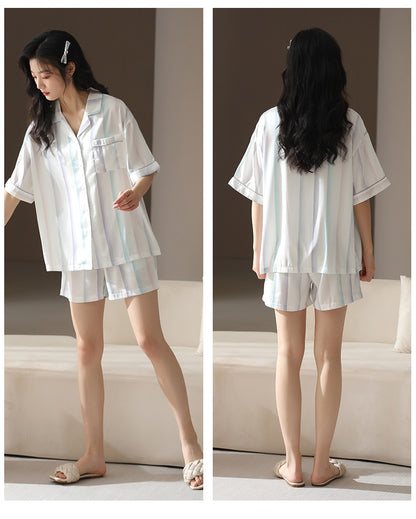 Button Up Summer Pajama Set for Women