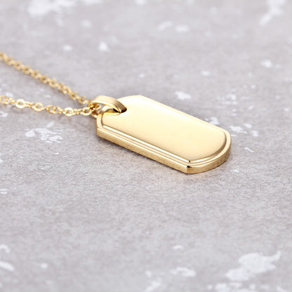 Engravable Army Name Tag Pendant Necklace