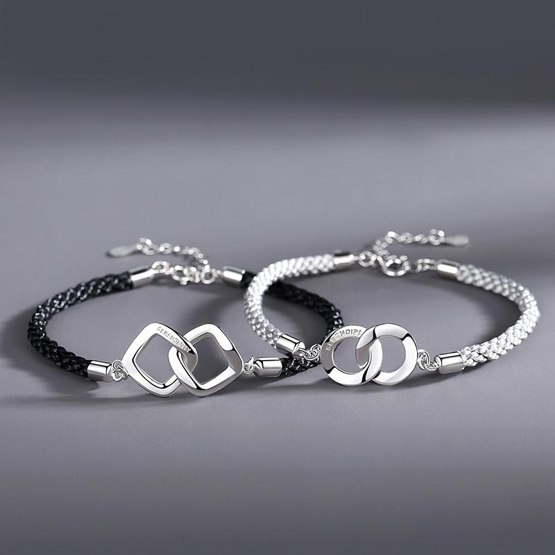 Double Rings Promise Friendship Bracelets Set