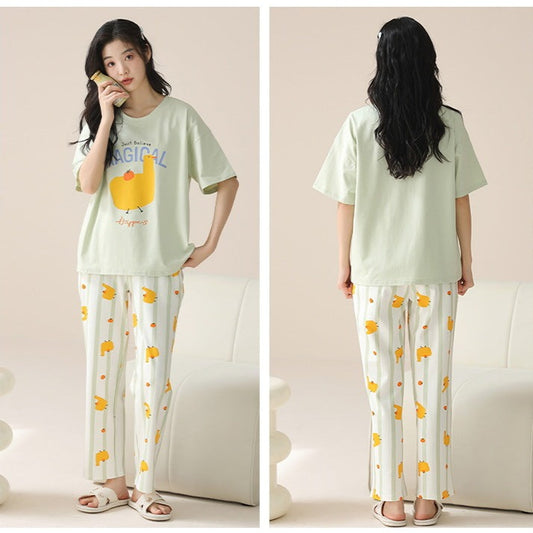 Cute Duck Pyjamas Set for Women - 100% Cotton