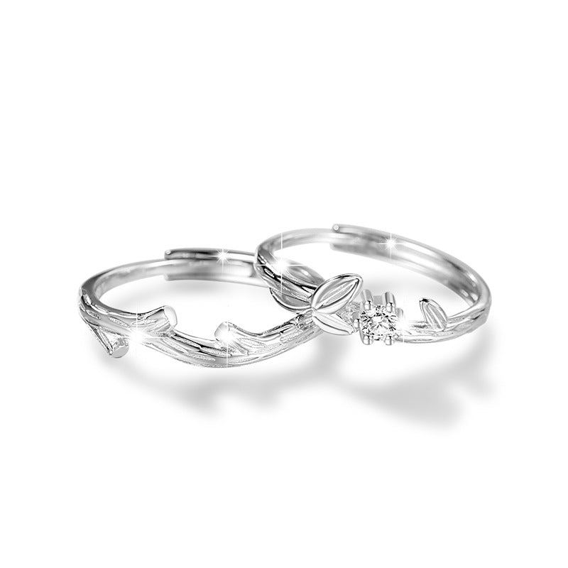 Engraved Male Female Matching Marriage Rings Set