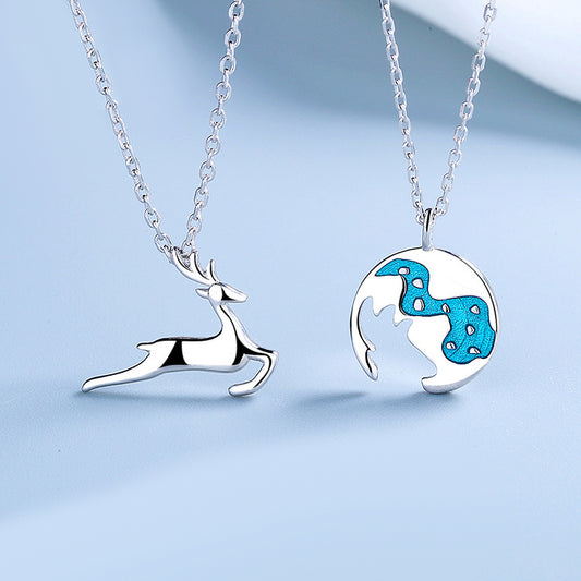 Matching Deer Romantic Necklaces Set for Couples