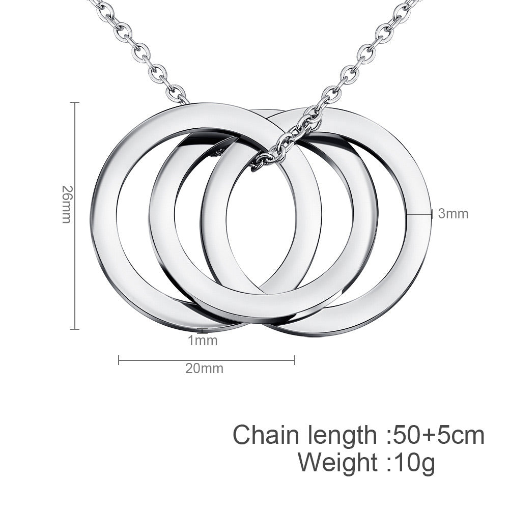 Interlocking Circles Necklace Gift for Mom