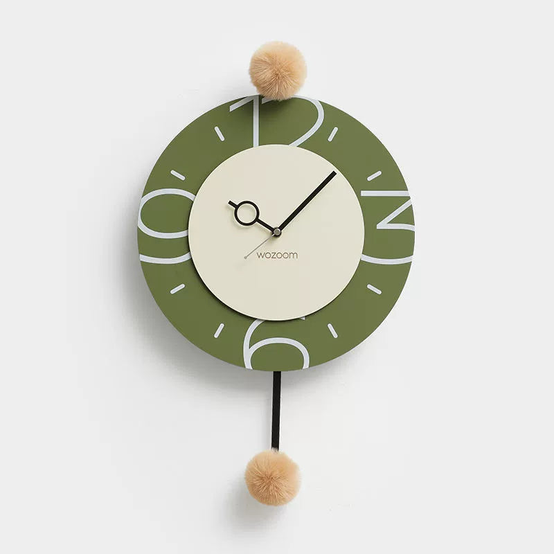 Pom-Pom Silent Wall Clock – Eco-Friendly, Artistic Design