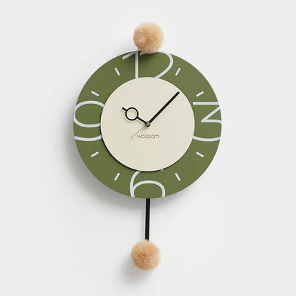 Pom-Pom Silent Wall Clock – Eco-Friendly, Artistic Design