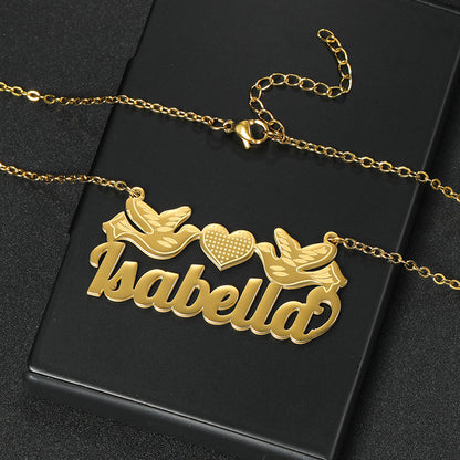 Love Birds Personal Name Necklace