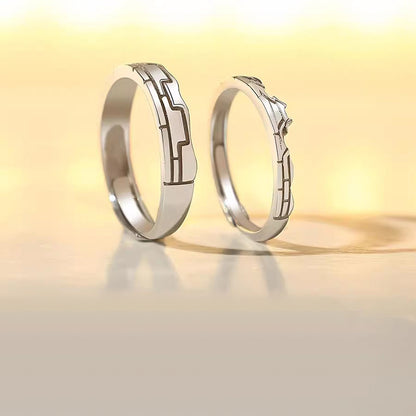 Engravable Great Wall Love Rings Set for Couples