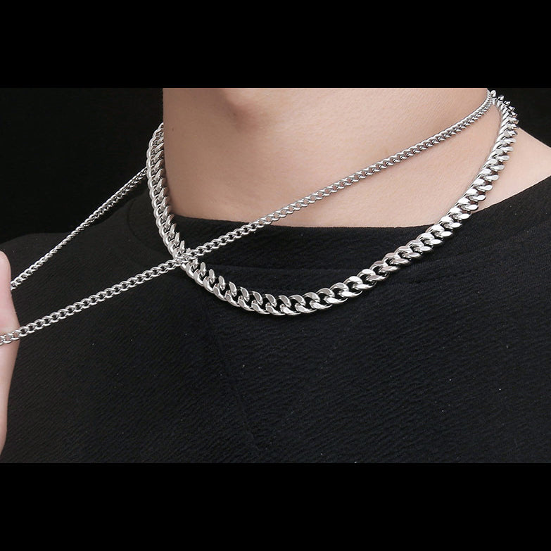 Buy GLAZE JEWELRY Silver Double Chain Necklace - Nocolor At 64% Off |  Editorialist