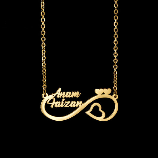 Infinity Sign Custom Couples Name Necklace