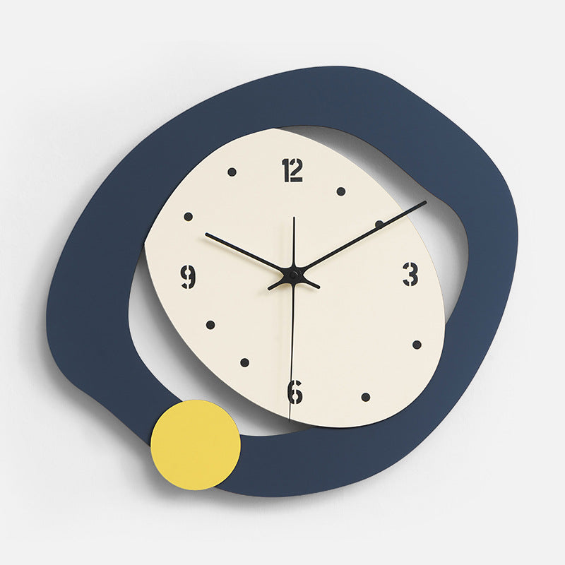 Modern Odd Shape Analog Silent Wall Clock Blue