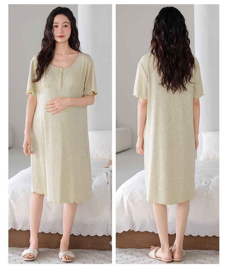 Padded Bra Long Shirt Maternity Sleepwear