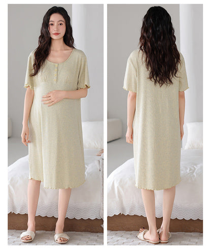 Padded Bra Long Shirt Maternity Sleepwear