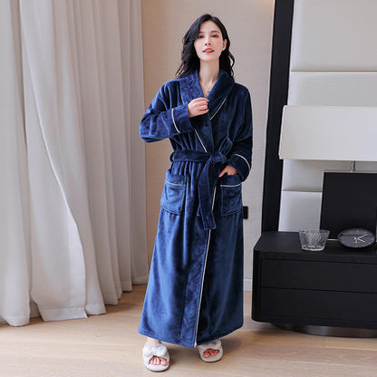 2-Piece Thickened Flannel Long Robes for Couples